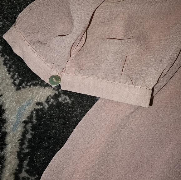 LANE BRYANT Pink Beaded long sleeve Sheer Polyester Blouse 14/16 NEW. "A" - Picture 4 of 8